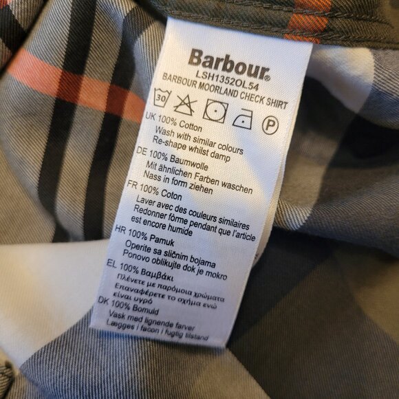 Barbour Moorland Check Tartan Relaxed Cotton Long Sleeve Button Down Shirt - Picture 12 of 13